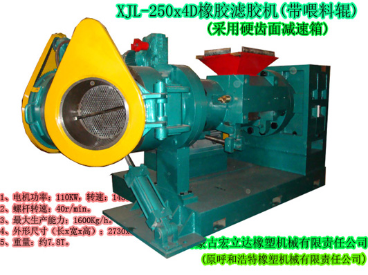 XJL-250X4D橡膠濾膠機(jī)（帶喂料輥，硬齒面減速箱）
